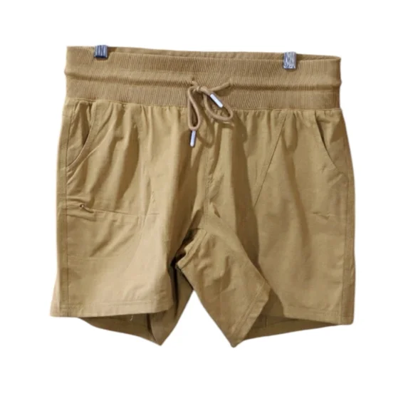 ZYIA High Waist Tan Shorts Relaxed Fit - Picture 2 of 11